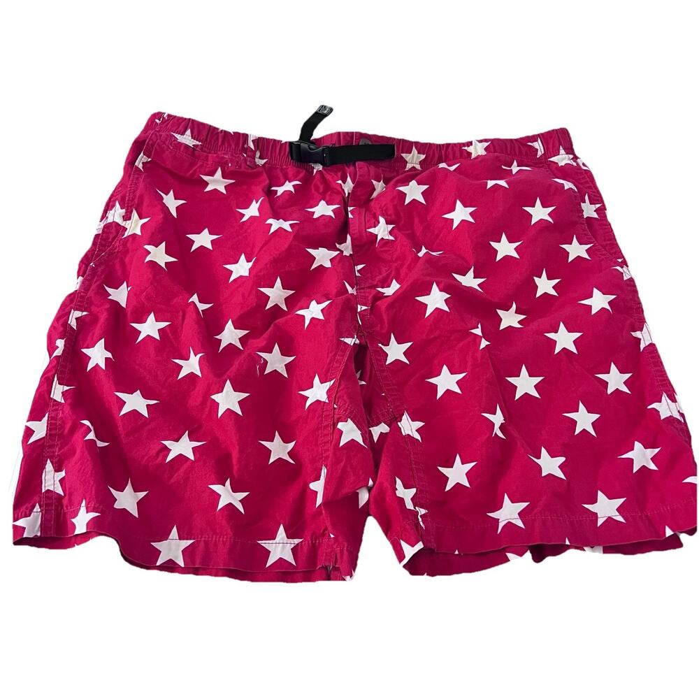 Vintage Y2K Ralph Lauren Denim Supply XXL Red White Stars Gorpcore Belt Shorts
